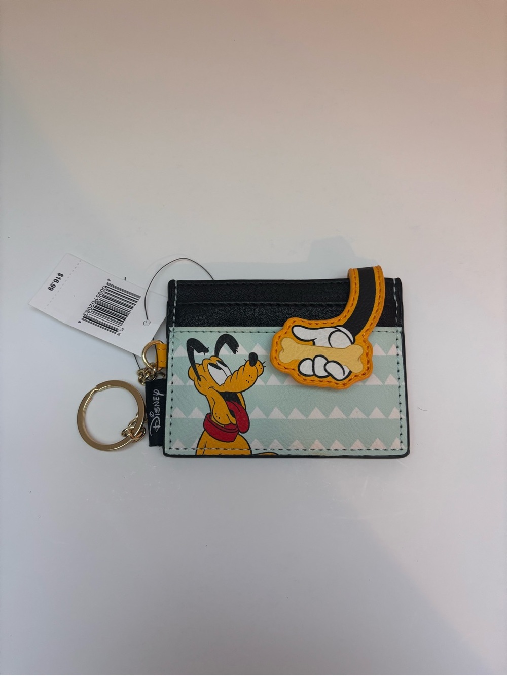 Disney Pluto Cardholder Keyring - Mint, Black & Yellow
